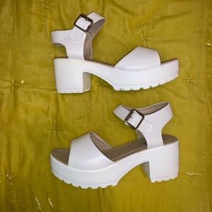 NWT chunky white platforms
